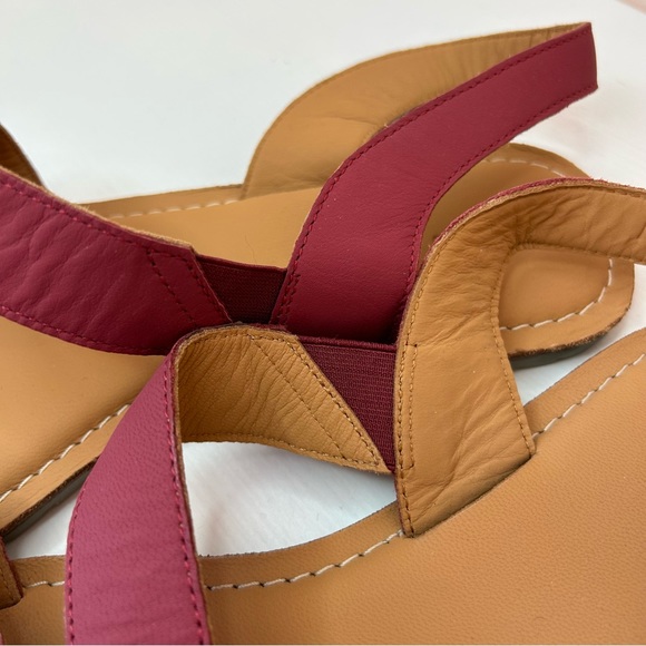 Seasalt Sunny Cove Leather Sandals Size UK 6 Burgundy Red Slingback Flat - Picture 5 of 7